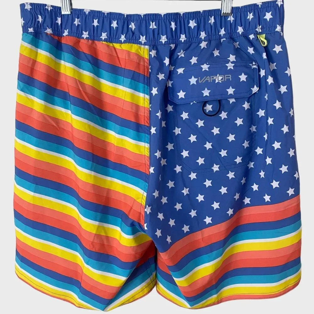 Body Glove La Concha USA Board Shorts Blue Men's Size 36 American Flag Print